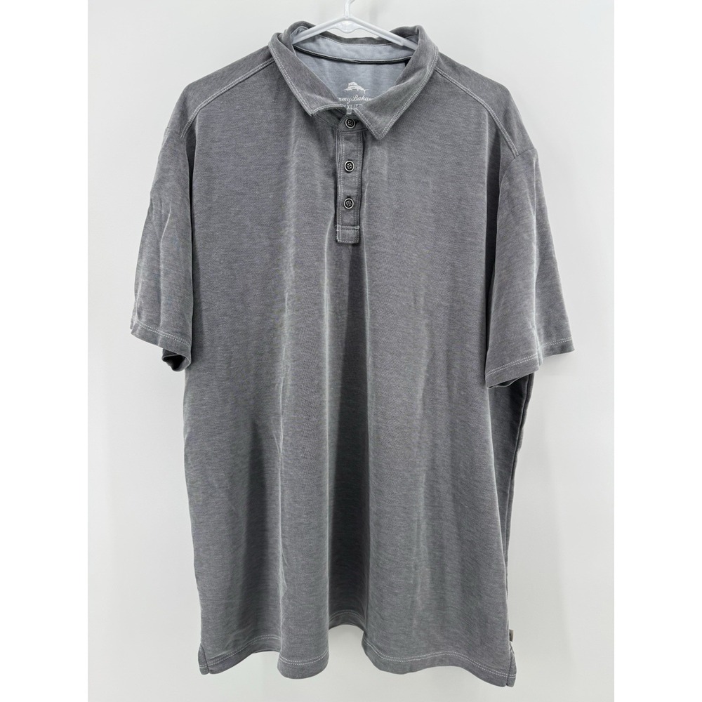 Tommy Bahama Gray 2XL Tencel/Poly Blend Golf Polo Shirt